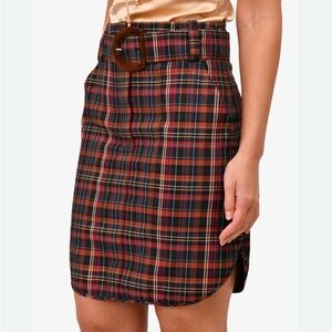 Sandro tartan high waisted mini skirt